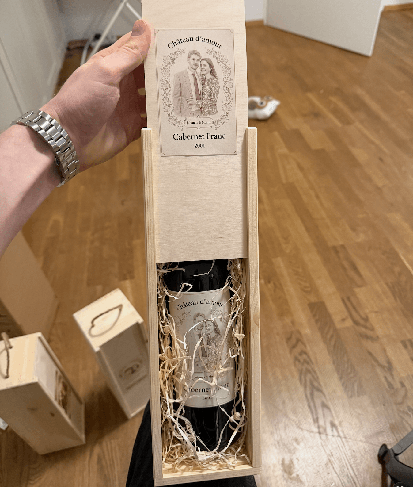 Verschenkter personalisierter Wein