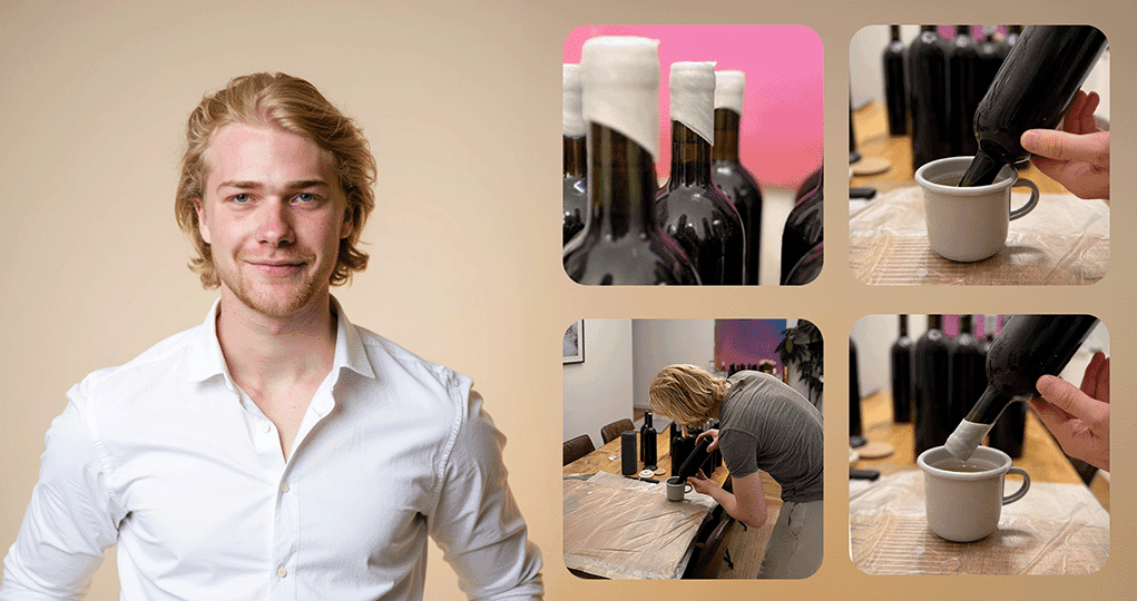 Gründer von Bottle by You beim Abfüllen